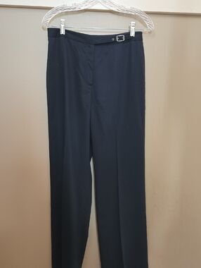 Classic Navy Straight-Leg Dress Pants